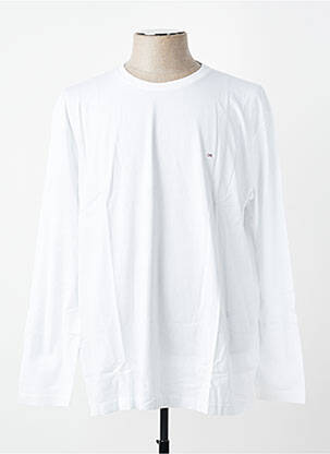 T-shirt coupe droite manches longues blanc EDEN PARK homme