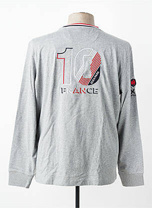 T-shirt col rond manches longues gris EDEN PARK homme