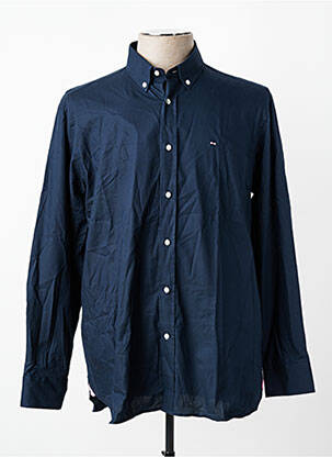 Chemise manches longues coupe droite bleu EDEN PARK homme