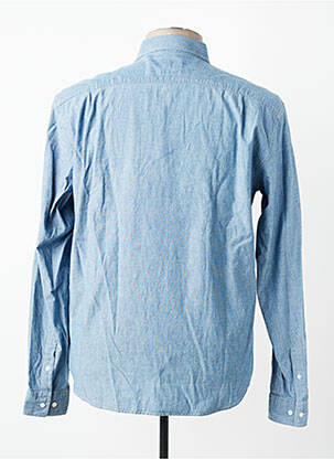 Chemisier coupe droite manches longues bleu SERGE BLANCO femme