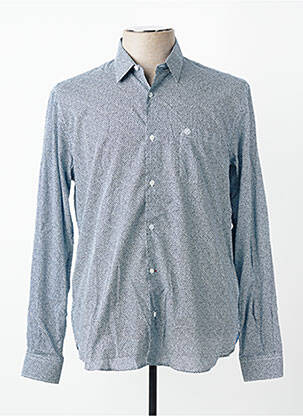 Chemise manches longues imprimé fantaisie bleu SERGE BLANCO homme