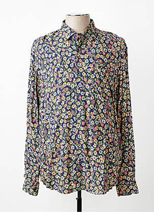 Chemise manches longues imprimé fantaisie bleu SERGE BLANCO homme
