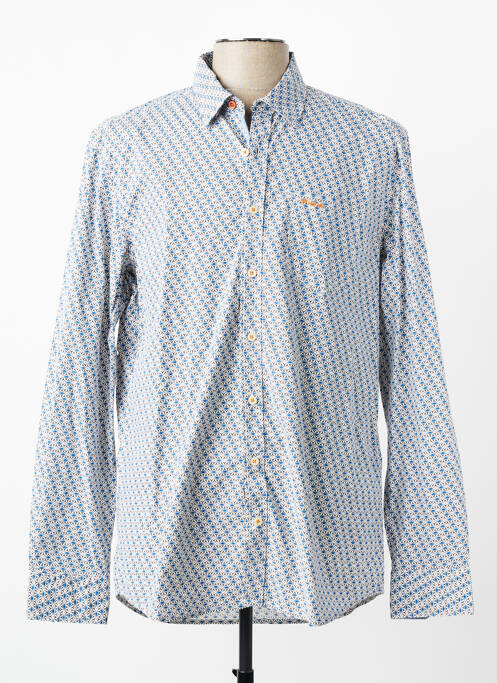 Chemise manches longues imprimé fantaisie bleu NEW ZEALAND AUCKLAND homme