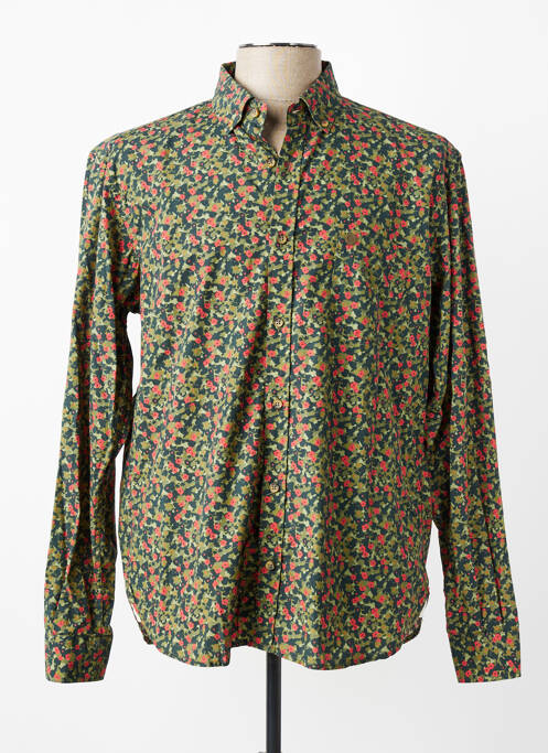 Chemise manches longues coupe droite vert SERGE BLANCO homme