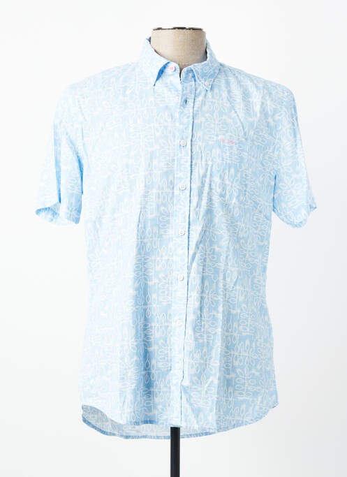 Chemise manches courtes imprimé fantaisie bleu NEW ZEALAND AUCKLAND homme