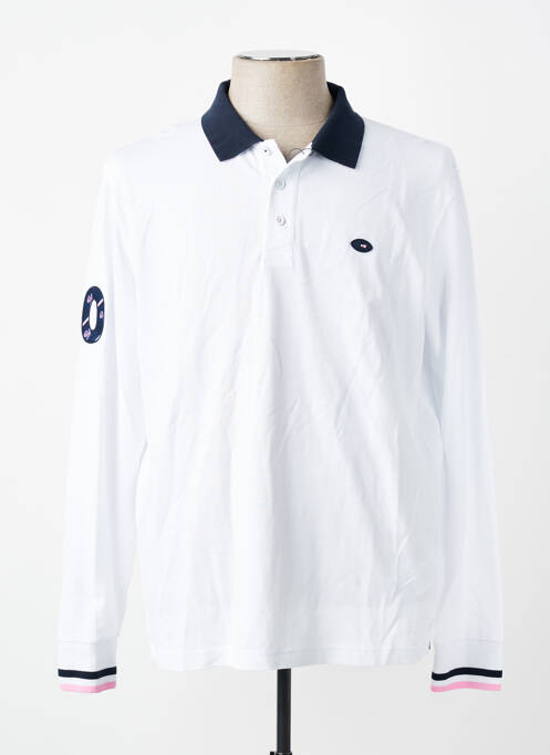Polo manches longues manches longues blanc EDEN PARK homme