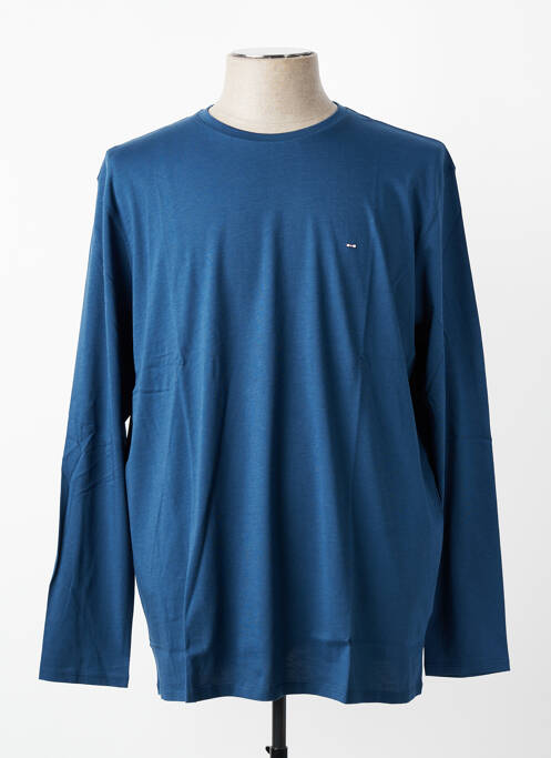 T-shirt coupe droite manches longues bleu EDEN PARK homme
