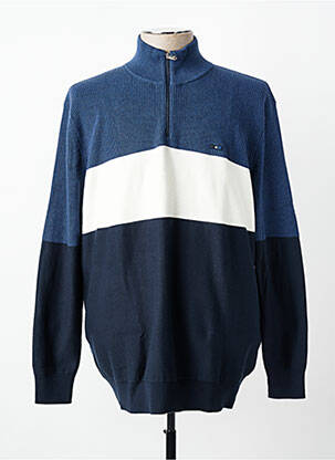 Pull maille tricot manches longues bleu EDEN PARK homme