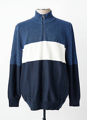 Pull maille tricot manches longues bleu EDEN PARK homme