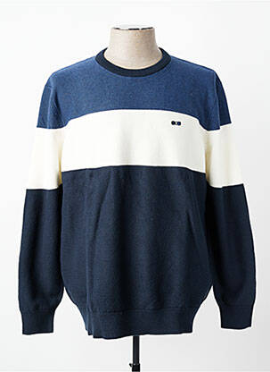 Pull col rond manches longues bleu EDEN PARK homme