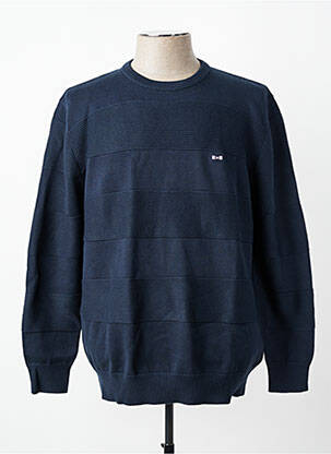 Pull col rond manches longues bleu EDEN PARK homme