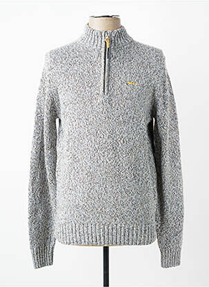 Pull maille tricot manches longues gris NEW ZEALAND AUCKLAND homme