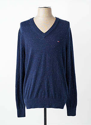 Pull stretch manches longues bleu TOMMY HILFIGER homme