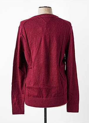 Pull col v manches longues rouge TOMMY HILFIGER homme
