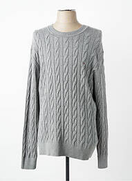 Pull col rond manches longues gris TOMMY HILFIGER homme