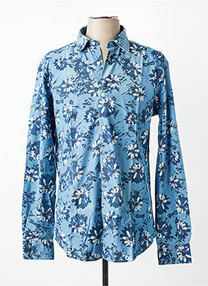 Chemise manches longues imprimé fantaisie bleu EDEN PARK homme