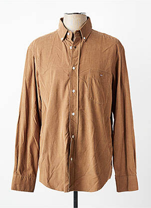Chemise manches longues coupe droite marron EDEN PARK homme