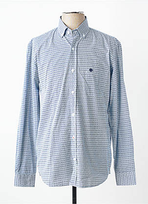Chemise manches longues imprimé fantaisie bleu SERGE BLANCO homme