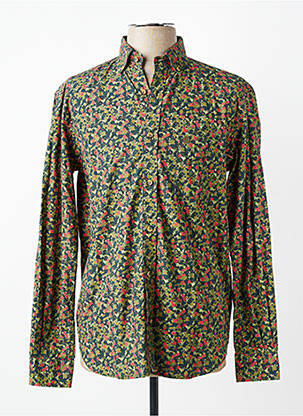 Chemise manches longues imprimé fantaisie vert SERGE BLANCO homme