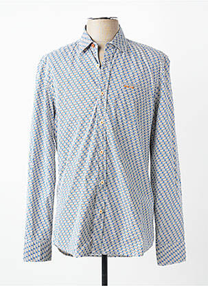 Chemise manches longues imprimé fantaisie bleu NEW ZEALAND AUCKLAND homme