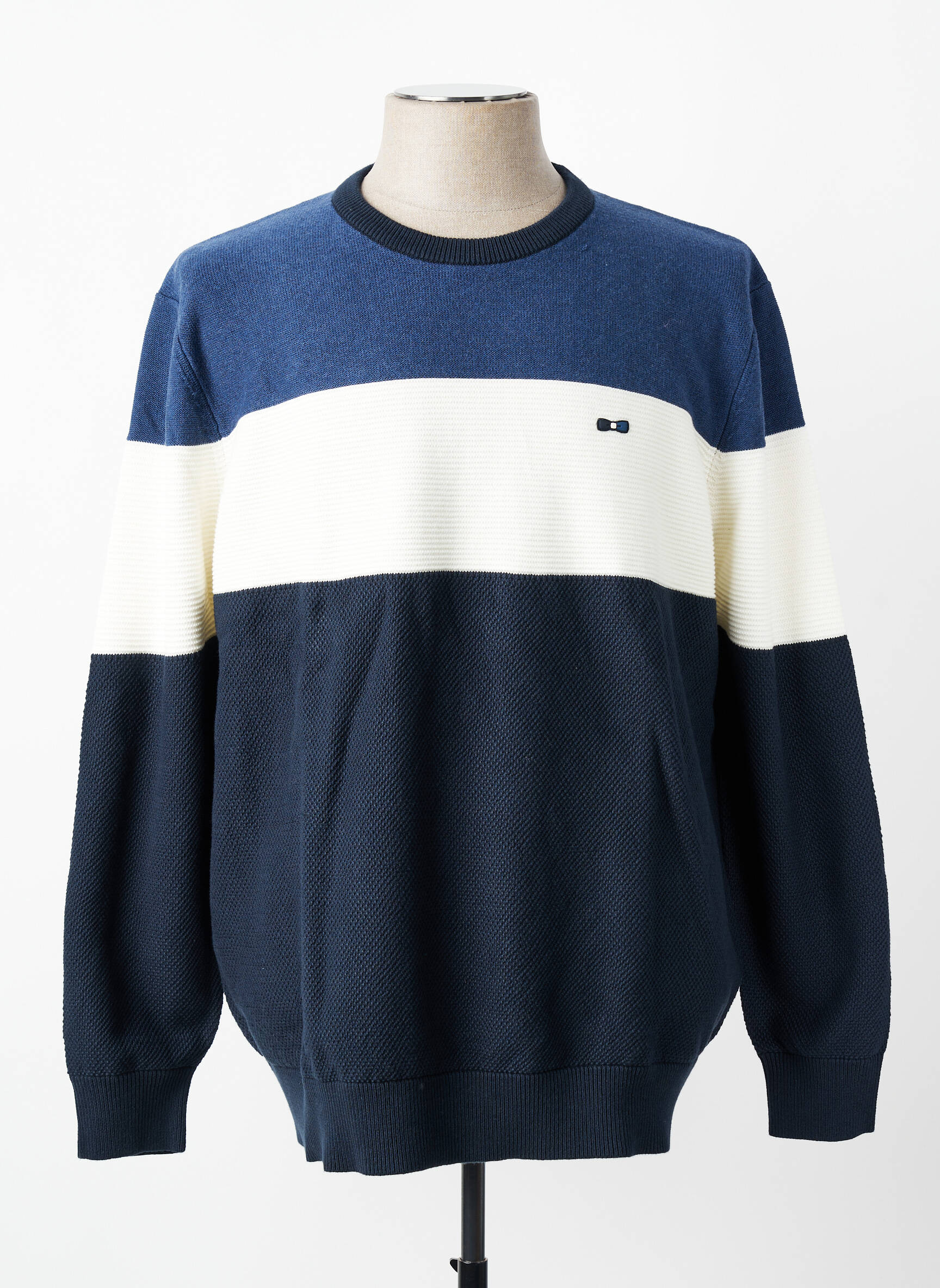 Pull col rond manches longues bleu EDEN PARK homme