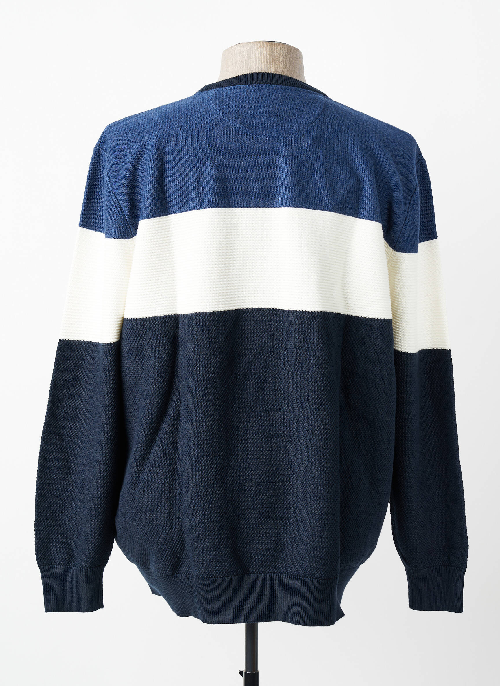 Pull col rond manches longues bleu EDEN PARK homme