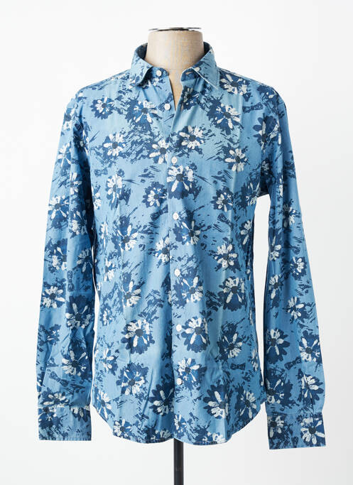Chemise manches longues imprimé fantaisie bleu EDEN PARK homme