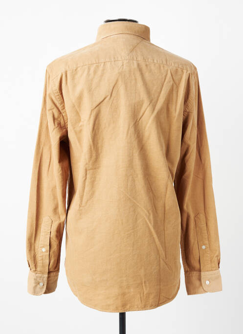 Chemise manches longues coupe droite marron TOMMY HILFIGER homme