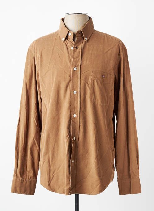 Chemise manches longues coupe droite marron EDEN PARK homme