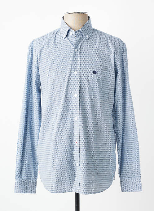 Chemise manches longues imprimé fantaisie bleu SERGE BLANCO homme