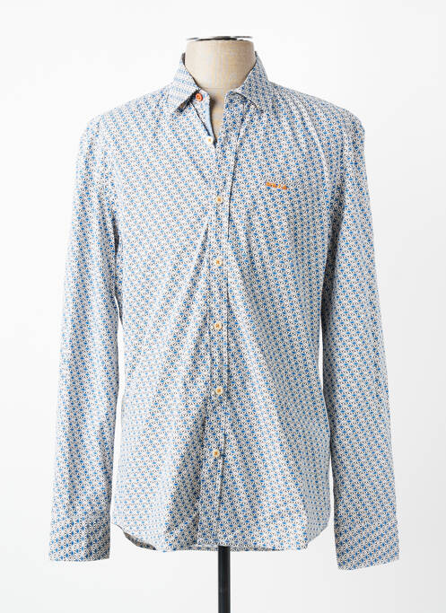 Chemise manches longues imprimé fantaisie bleu NEW ZEALAND AUCKLAND homme