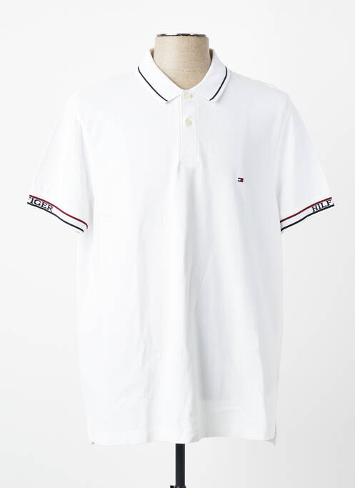 Polo coupe droite manches courtes blanc TOMMY HILFIGER homme