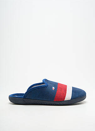 Chaussons/pantoufles bout rond bout rond bleu ELUE PAR NOUS homme