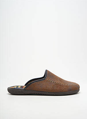 Chaussons/pantoufles bout rond bout rond marron SOIR ET MATIN homme