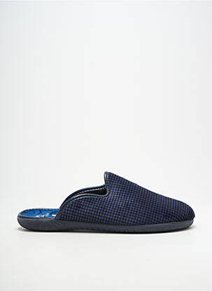 Chaussons/pantoufles tissage velours bout rond bleu SOIR ET MATIN homme