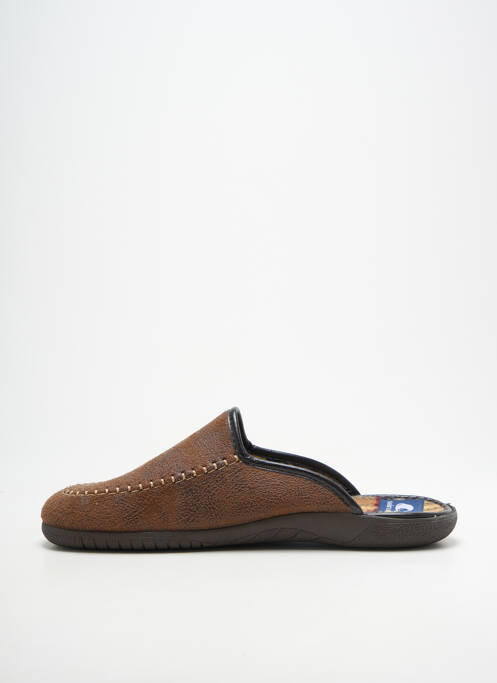 Chaussons/pantoufles bout rond bout rond marron SOIR ET MATIN homme
