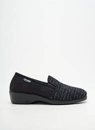Chaussons/pantoufles tissage satiné talon plat jusqu'à 3cm noir SEMELFLEX femme