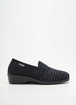 Chaussons/pantoufles tissage satiné talon plat jusqu'à 3cm noir SEMELFLEX femme