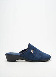 Chaussons/pantoufles bout rond talon de 4 à 6cm bleu SEMELFLEX femme