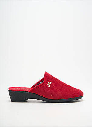 Chaussons/pantoufles bout rond talon de 4 à 6cm rouge SEMELFLEX femme