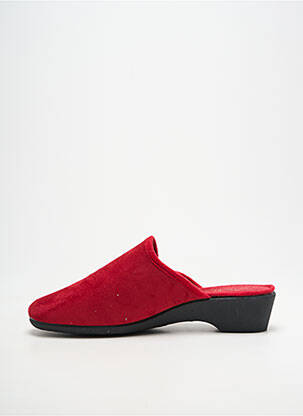 Chaussons/pantoufles bout rond talon de 4 à 6cm rouge SEMELFLEX femme