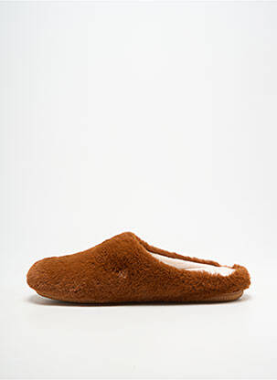 Chaussons/pantoufles bout rond talon plat jusqu'à 3cm marron SOIR ET MATIN femme