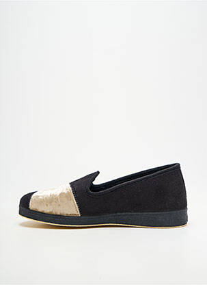 Chaussons/pantoufles bout rond talon plat jusqu'à 3cm noir SEMELFLEX femme
