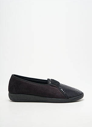 Chaussons/pantoufles bout rond talon plat jusqu'à 3cm noir SOIR ET MATIN femme