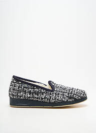 Chaussons/pantoufles tissage satiné talon plat jusqu'à 3cm noir SEMELFLEX femme