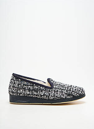 Chaussons/pantoufles tissage satiné talon plat jusqu'à 3cm noir SEMELFLEX femme
