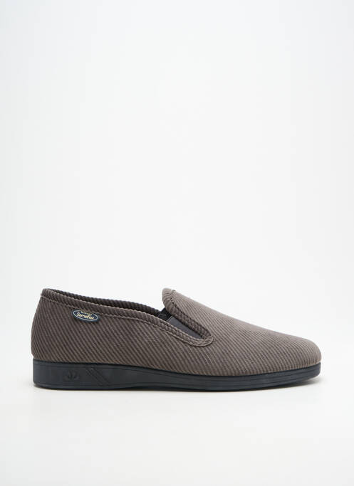 Chaussons/pantoufles bout rond bout rond gris SEMELFLEX homme