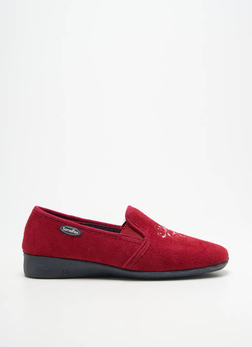 Chaussons/pantoufles tissage satiné talon plat jusqu'à 3cm rouge SEMELFLEX femme