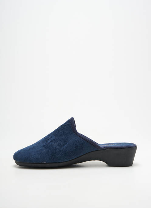 Chaussons/pantoufles bout rond talon de 4 à 6cm bleu SEMELFLEX femme