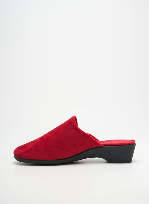 Chaussons/pantoufles bout rond talon de 4 à 6cm rouge SEMELFLEX femme
